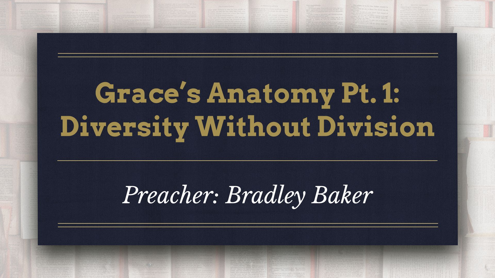 Grace’s Anatomy Pt. 1: Diversity Without Division