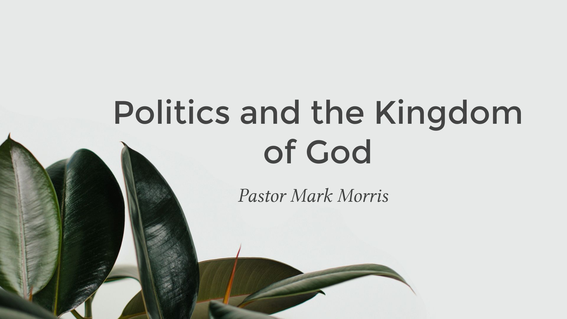 Politics and the Kingdom of God
